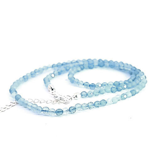 Aqumarin Kugelkette facettiert 3 mm - 2