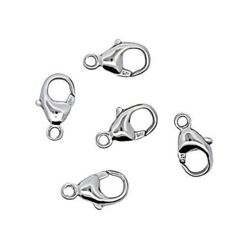 Karabiner mit fester Öse 11 mm, Silber rhodiniert - 1