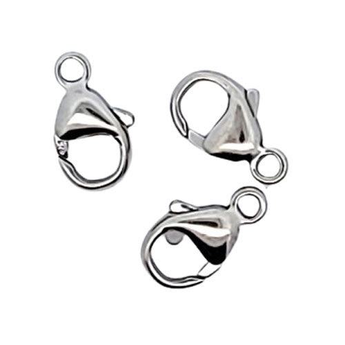 Karabiner mit fester Öse 13 mm, Silber rhodiniert - 1