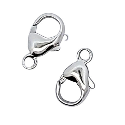 Karabiner mit fester Öse 16 mm, Silber rhodiniert - 2