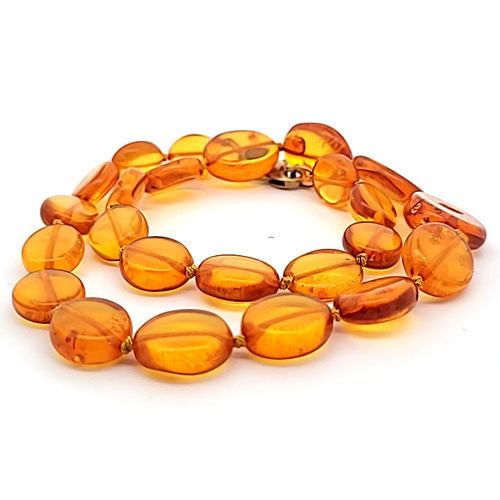 Bernsteinkette Oval flach 12-16 x 16-20 - 2