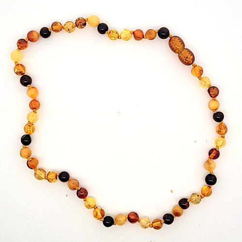 Bernstein-Babykette rund, multi - 2