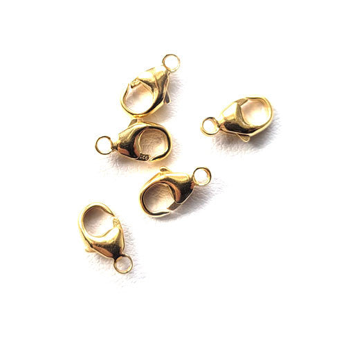 Karabiner mit fester Öse 9 mm, Silber rosé vergoldet - 1