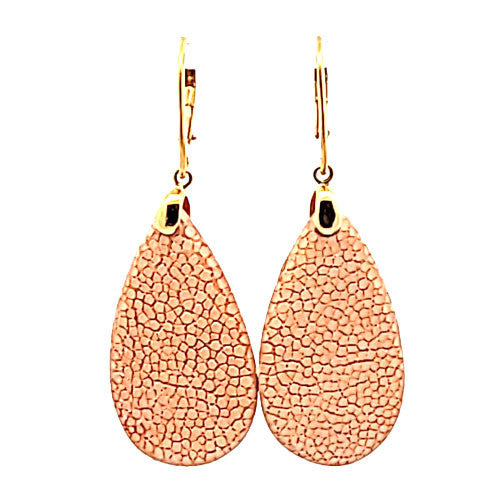 Ohrringe Rochenleder Tropfen lachs - 1