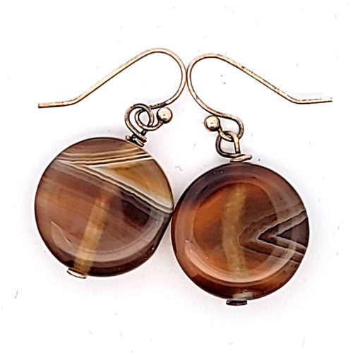 Brauner Achat Ohrringe - 2