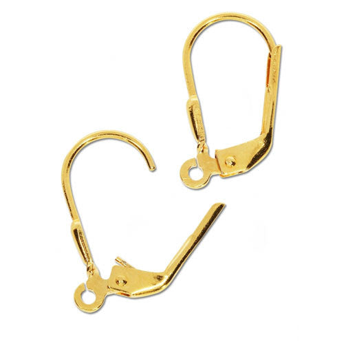 Klappbrisuren (Ohrhaken mit Klappbügel) Standard silber vergoldet Steindesign - 1