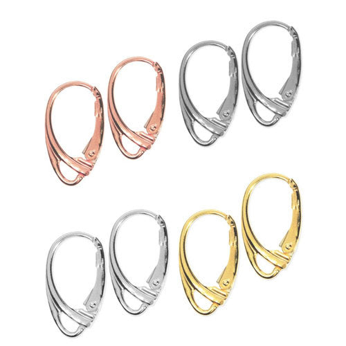 Klappbrisuren Milano (Ohrhaken mit Klappbügel) silber rhodiniert - 2