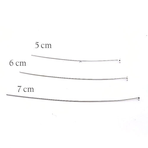 Stifte mit Platte 0,6/7 cm, Silber (10 Stück) - 3