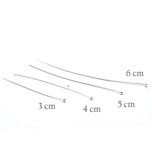 Stifte mit Kugel 0,6/4 cm, Silber (10 Stück) - 4