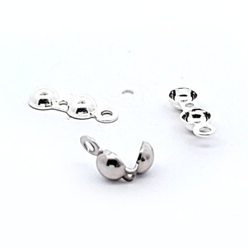 Klappkalotten mit geschl. Öse, silber (10 Stück) - 2