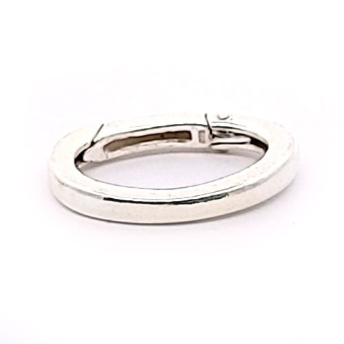 Kettenraffer mit Klappe oval, silber - 2