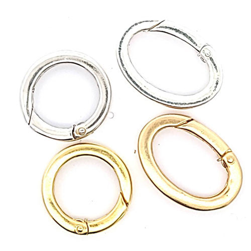 Kettenraffer mit Klappe oval, silber - 4