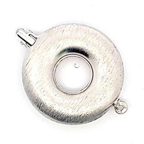 Donut-Schließe rund, silber rhodiniert matt - 2