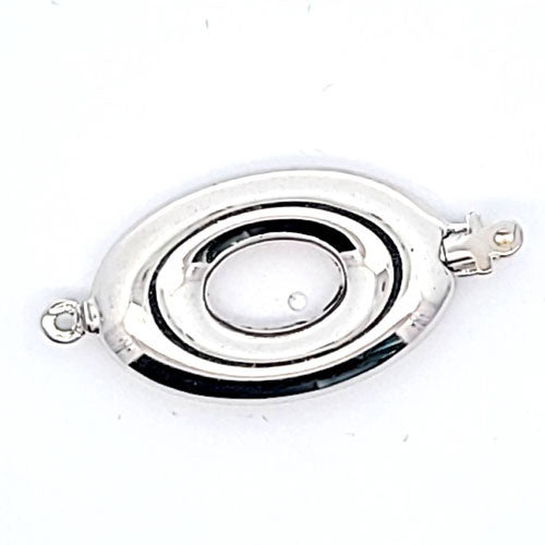 Donut-Schließe oval, silber rhodiniert - 2