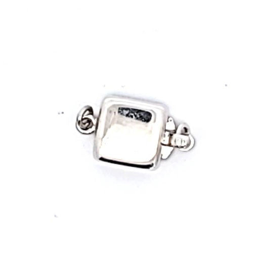 Schließe Square einfach, silber rhodiniert - 2