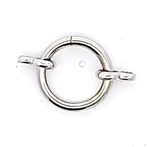 Springring-Schließe 17 mm, silber rhodiniert - 2