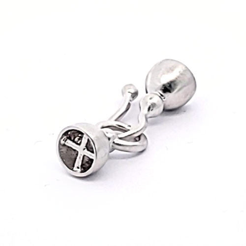 Schließe Kalotte, silber rhodiniert matt - 2