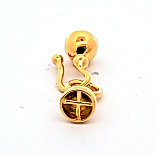 Hakenschließe mit Kappe, silber vergoldet - 2