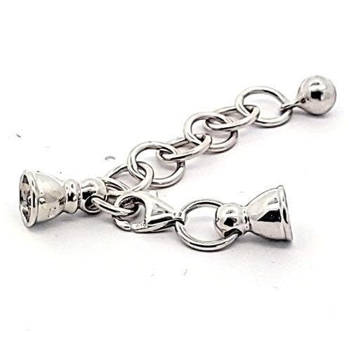Ketterlschließe mit Kalotten, silber rhodiniert - 2