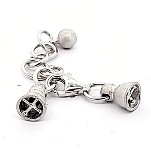 Ketterlschließe mit Kalotten, silber rhodiniert matt - 3