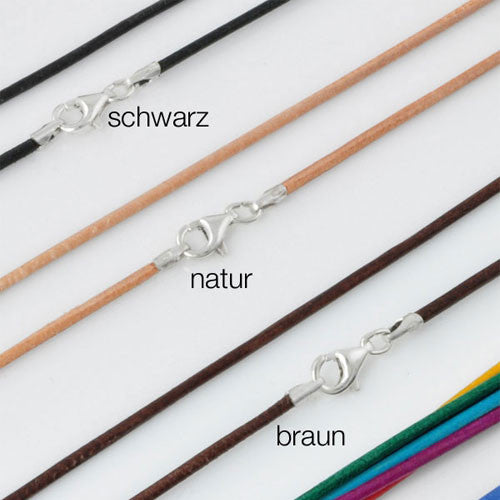 Lederband mit Silberverschluß, beige - 4