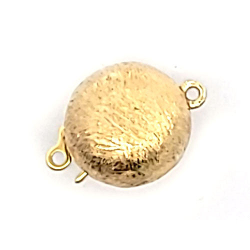 Schmuckschließe Plain rund, silber vergoldet satiniert - 2