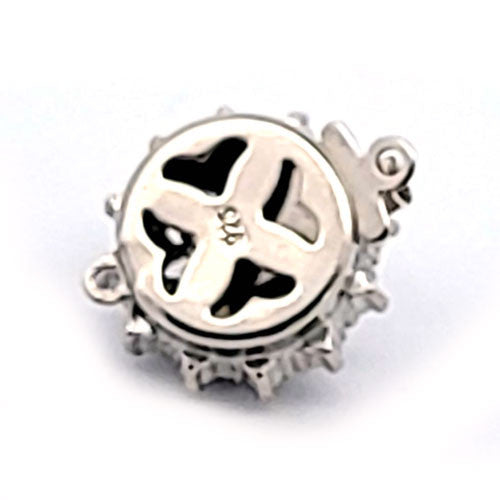 Schmuckschließe mit Perle und Zirkonia, silber rhodiniert - 4