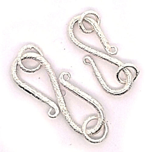 S-Schließe 30 mm mit Ösen, Silber satiniert - 3