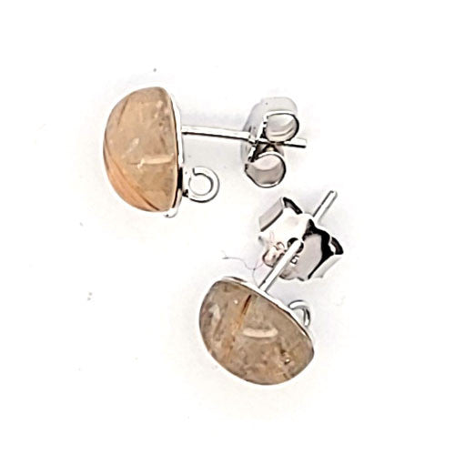 Ohrstecker mit Rutilquarz und Ösen - 2