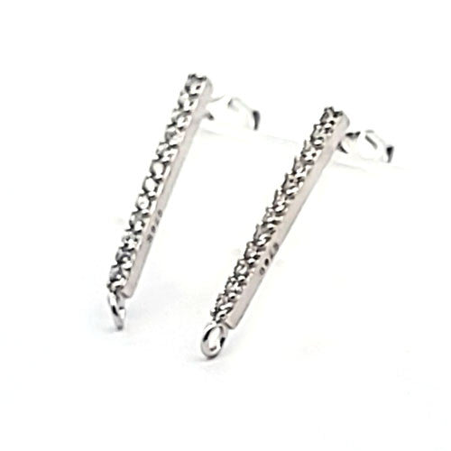 Ohrstecker Nimes mit Zirkonia, silber rhodiniert - 2