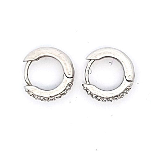 Creole mit Zirkonia, Silber rhodiniert matt - 2