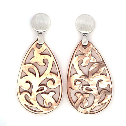 Ohrpendler Perlmutt Tropfen, beige - 1