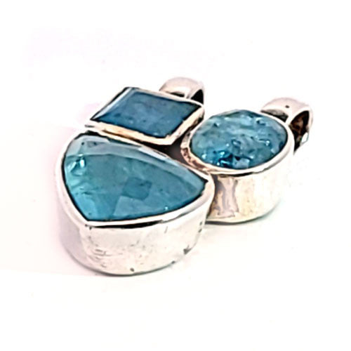 Aquamarin Design Anhänger facettiert - 2