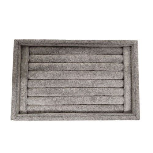 Dekoaufsteller für Ringe, Velourlederimitat grau - 2