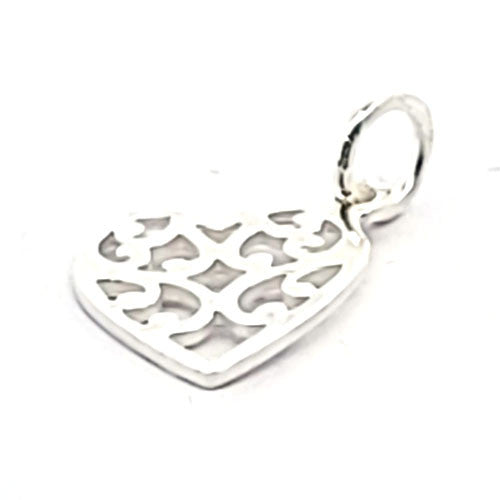 Herz Anhänger Ornament, silber - 2