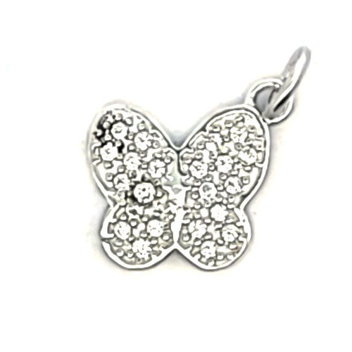 Schmetterling , silber rhodiniert mit Zirkonia - 2