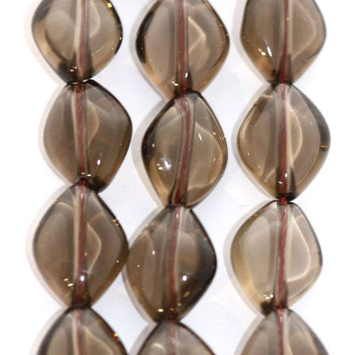 Rauchquarz, Strang Deltoid 11 x 13mm - 1