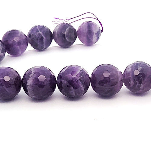 Amethyst, Kugelstrang facettiert 18 mm - 2