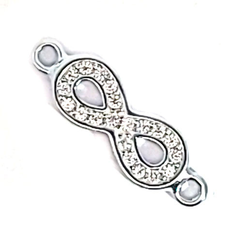 Unendlichkeit Silberelement rhodiniert mit Zirkonia - 4