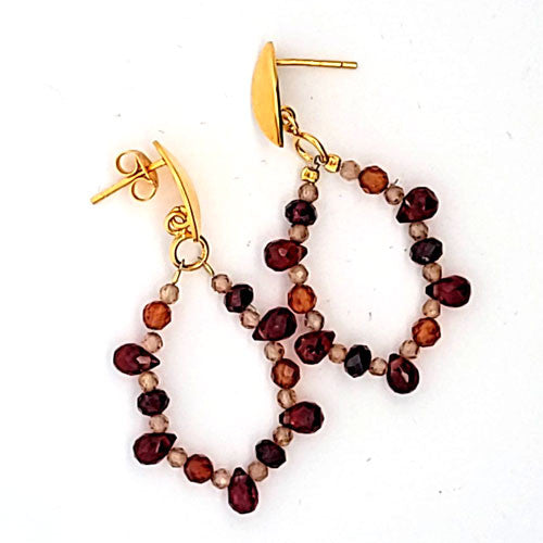 Ohrringe Bohemian mit Zirkon und Granat - 2