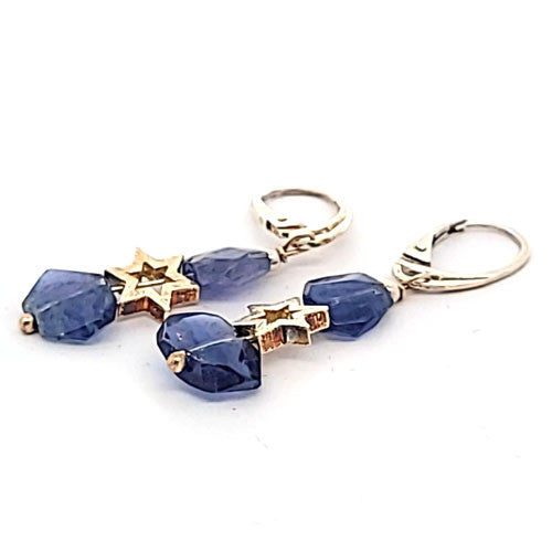 Ohrringe Iolith (Cordierit) und Stern - 2