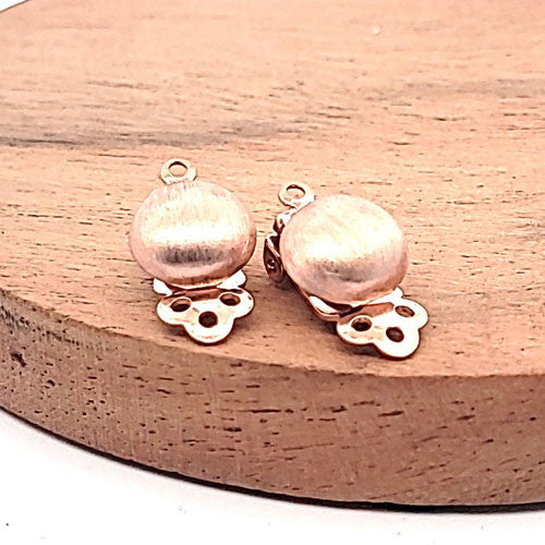 Ohrclipspatent 10 mm, Silber rosé vergoldet satiniert - 4