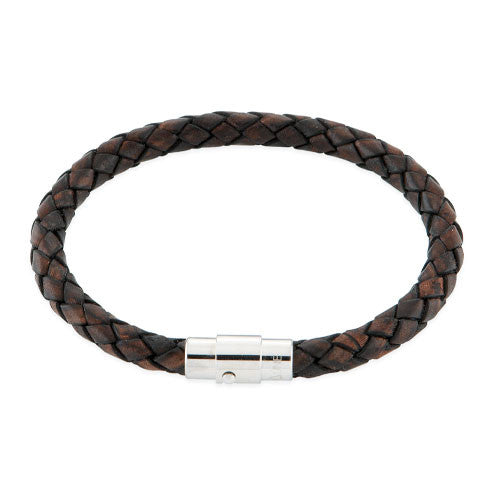 Leder Armband Juno Vintage braun Steindesign - 1