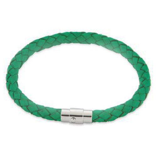 Leder Armband Juno grün Steindesign - 1