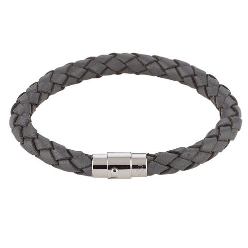 Leder Armband Juno grau Steindesign - 1