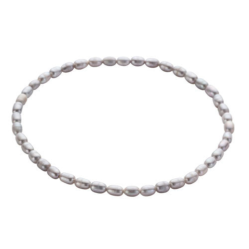 Perlenarmband Rice hellgrau - 1