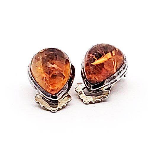 Bernstein Ohrclips silber - 2