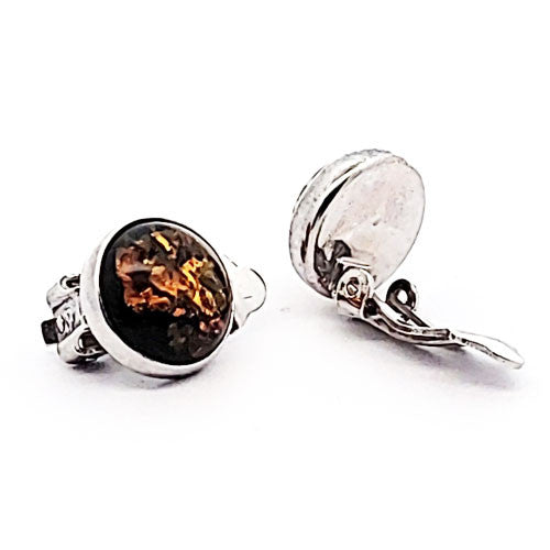 Bernstein Ohrclips silber - 2