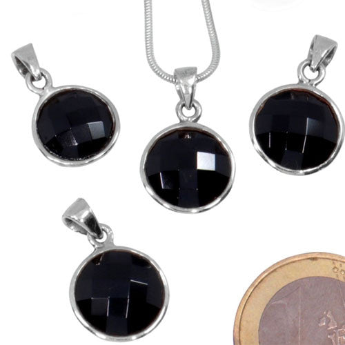 Spinell Edelsteinanhänger rund facettiert Steindesign - 2