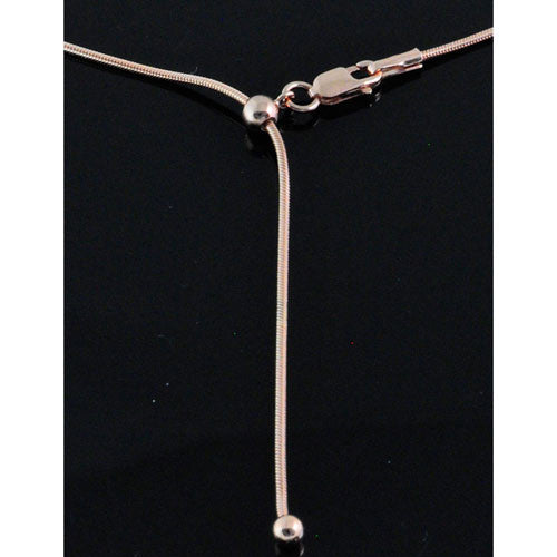 Schlangenkette - stufenlos verstellbar, 925 Silber rosé vergoldet Steindesign - 4
